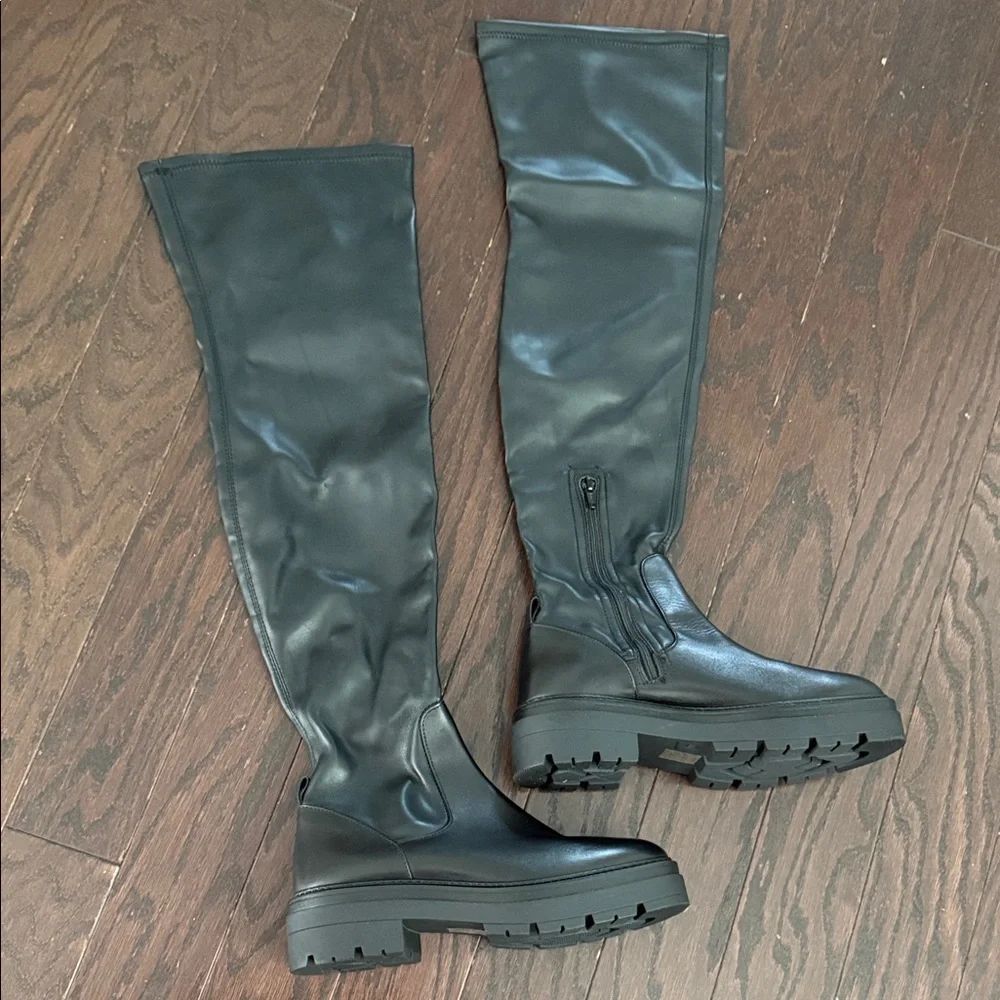 NWOB Free People Black Over-the-Knee Women's Boots Size 38 (8)